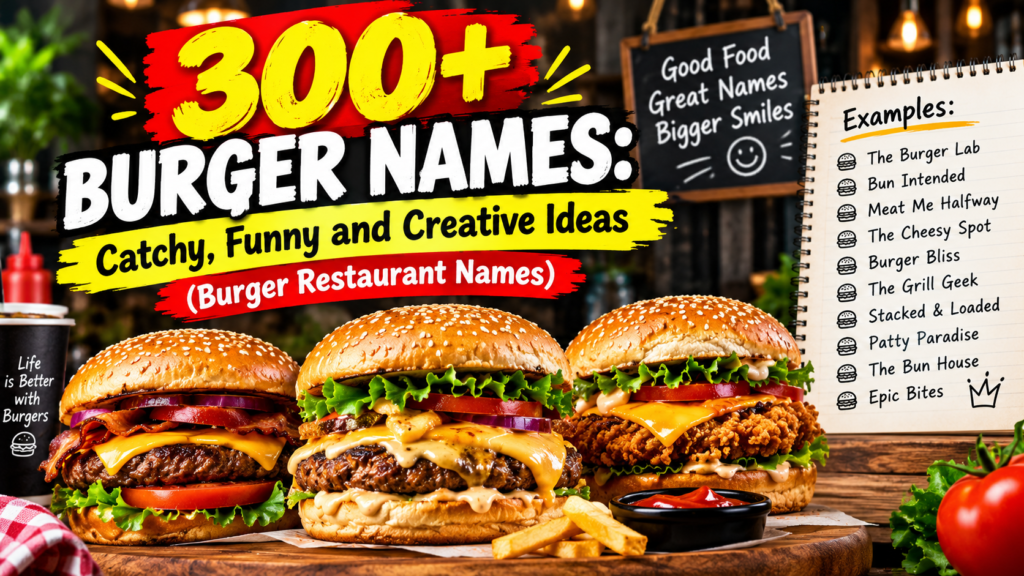 300+ Burger Names: Catchy, Funny and Creative Ideas (Burger Restaurant Names)