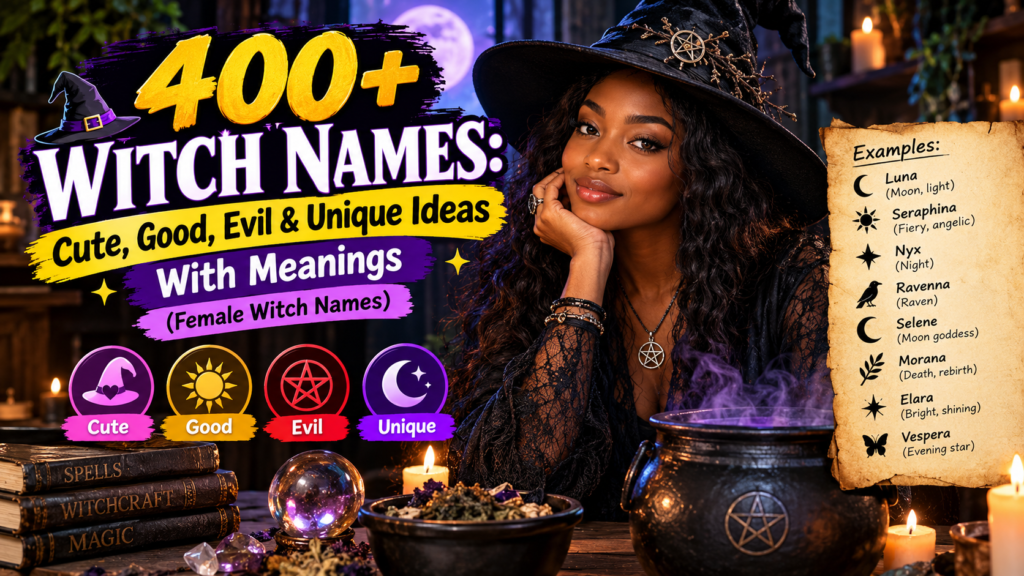 400+ Witch Names: Cute, Good, Evil & Unique Ideas With Meanings (Female Witch Names)